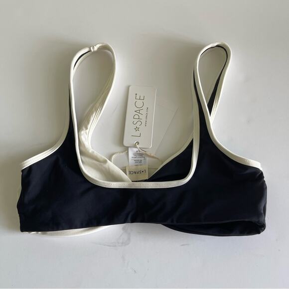 L*Space Ying Yang Bikini Set Black Cream SMALL - Picture 10 of 16